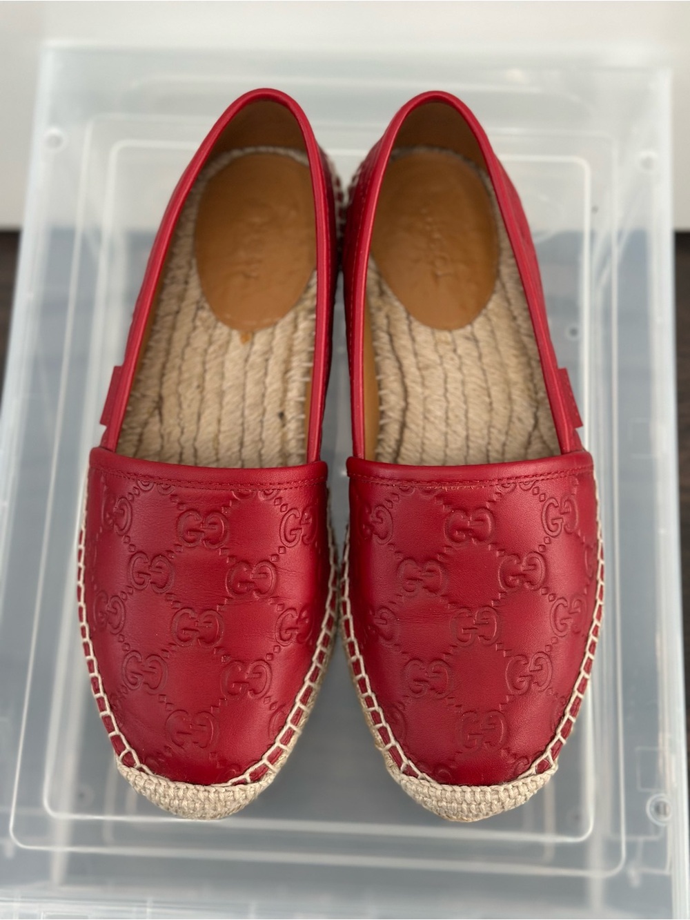 Gucci Red Leather Espadrille Size 5.5